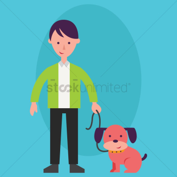 Father with a pet dog Father with a pet dog