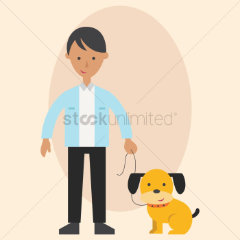 Father with a pet dog Father with a pet dog