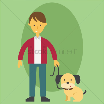 Father with a pet dog Father with a pet dog