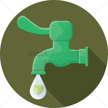 Faucet with water drop Faucet with water drop