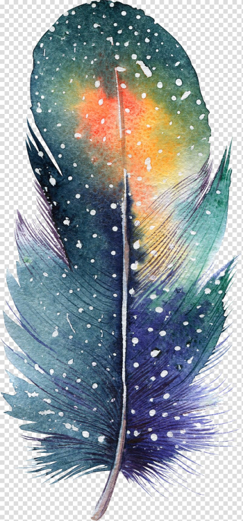 Feather illustration, Feather Watercolor painting Drawing Illustration, feather transparent background PNG clipart