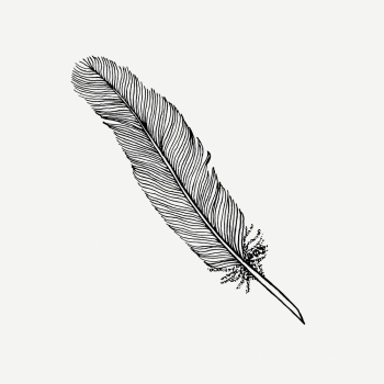 Feather quill drawing, vintage stationery | Free PSD - rawpixel