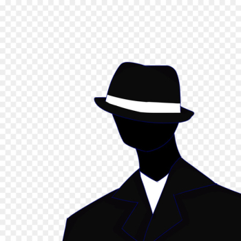 Fedora Silhouette Black White Clip art - mystery man 