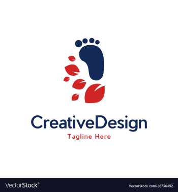 Feet leaf naturally creative logo vector image Feet leaf naturally creative logo vector image