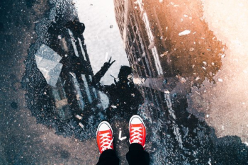 Feet & Puddle Reflection Feet & Puddle Reflection