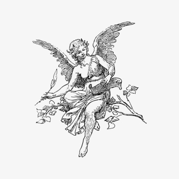 Female angel vintage drawing Free Vector Female angel vintage drawing Free Vector