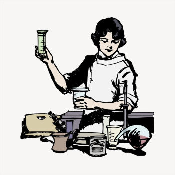 Female chemist clipart, vintage | Free Vector - rawpixel Female chemist clipart, vintage | Free Vector - rawpixel