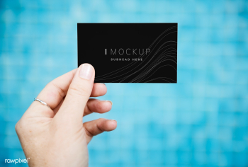 Female hand holding a business card mockup | Free stock psd mockup - 502881