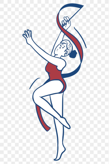 Female rhythmic gymnastic player character | Free PNG Sticker - rawpixel