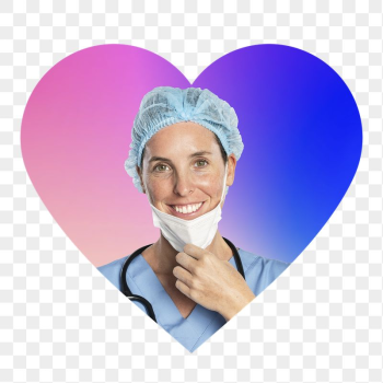 Female surgeon png, heart badge | Free PNG - rawpixel