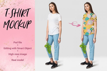 Female T-shirt Mockup Female T-shirt Mockup