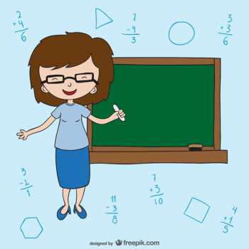 Female teacher with blackboard Female teacher with blackboard