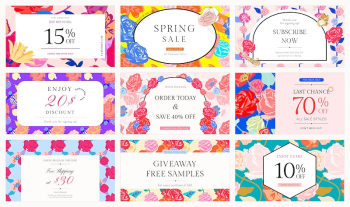 Feminine floral SALE template vector | Free Vector - rawpixel