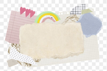 Feminine paper collage png frame | Free PNG - rawpixel