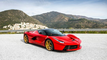 Ferrari LaFerrari in Red on Mountain Road Ferrari LaFerrari in Red on Mountain Road