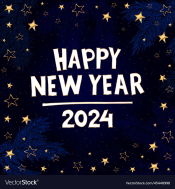 festive blue banner happy new year 2024