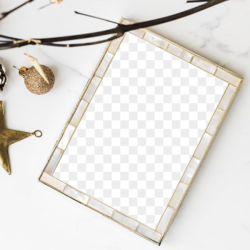 Festive picture frame on a table | Free PNG - rawpixel