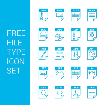 File type icons set vector File type icons set vector