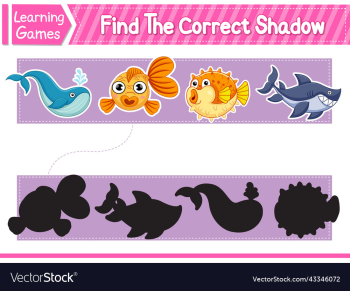 find the correct shadows of cute cartoon animals find the correct shadows of cute cartoon animals