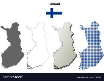 Finland outline map set vector image Finland outline map set vector image