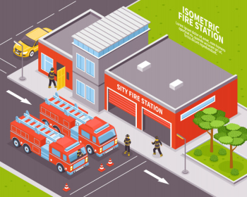 Fire department illustration Free Vector