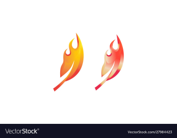 Fire leaf logo leaf logo with a blazing fire vector image Fire leaf logo leaf logo with a blazing fire vector image