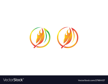 Fire leaf logo leaf logo with a blazing fire vector image Fire leaf logo leaf logo with a blazing fire vector image