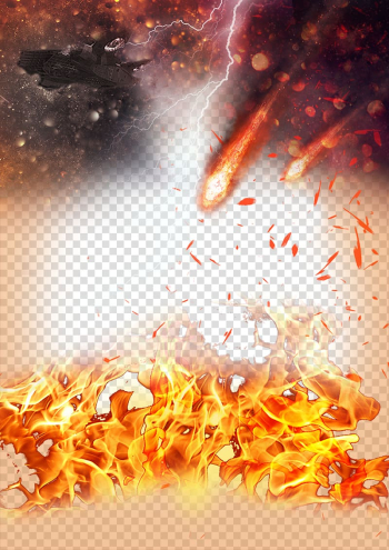 Fire, The smoke of war material, lightning and meteor painting transparent background PNG clipart