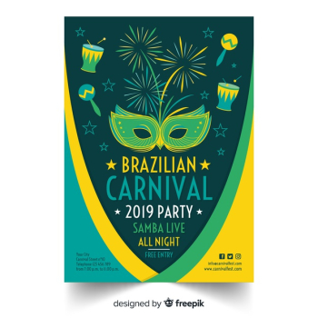 Fireworks brazilian carnival poster Fireworks brazilian carnival poster