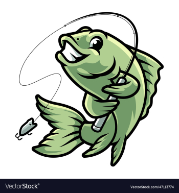 fish cartoon fishing design