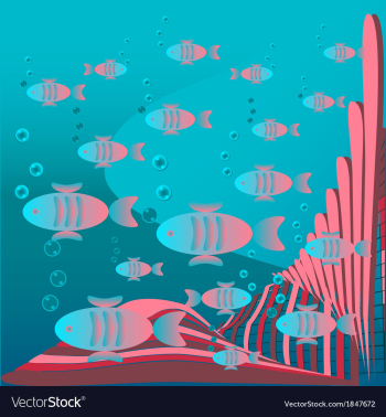 Fish floating vector image Fish floating vector image