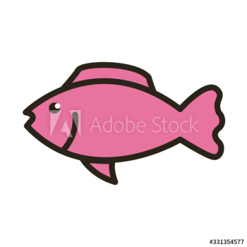 fish sea animal line and fill style icon fish sea animal line and fill style icon