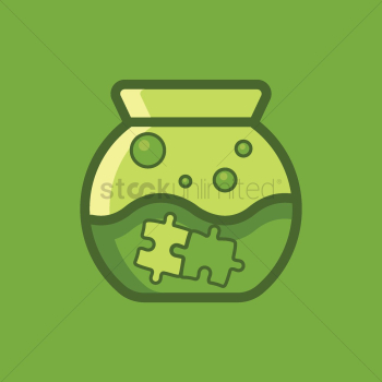 Fishbowl with jigsaw puzzle Fishbowl with jigsaw puzzle