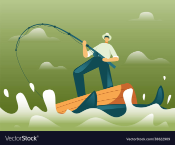 fisherman fishing on boat concept fisherman fishing on boat concept