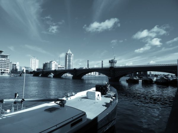 Fishing Boat Surrounded by Building Fishing Boat Surrounded by Building