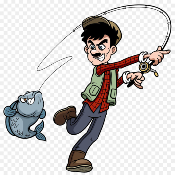 Fishing Cartoon Royalty-free Clip art - Fishing middle-aged man image 