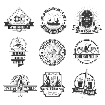Fishing Emblems Set