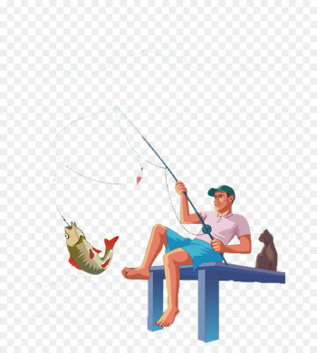 Fishing rod Fish hook Angling Fisherman - Cartoon fish hook Men 