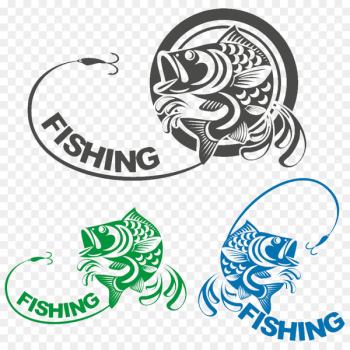 Fishing Royalty-free Angling Illustration - Creative Black Green Blue Fish FIG. 