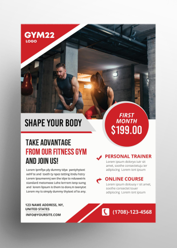 Fitness and Gym Free PSD Flyer Template Fitness and Gym Free PSD Flyer Template