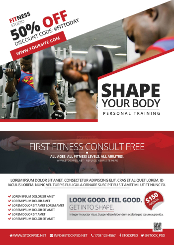 Fitness and Gym – Freebie PSD Flyer Template Fitness and Gym – Freebie PSD Flyer Template