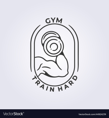 fitness gym muscle badge logo linear workout fitness gym muscle badge logo linear workout