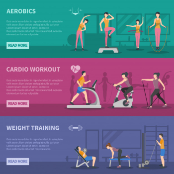 Fitness gym training banners Fitness gym training banners