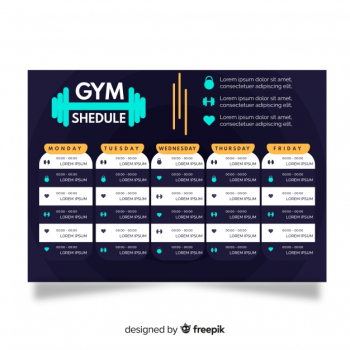 Fitness schedule template Fitness schedule template