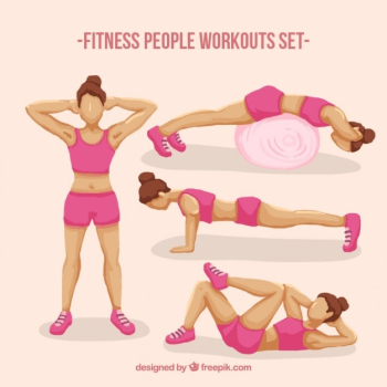 Fitness women workouts set Fitness women workouts set