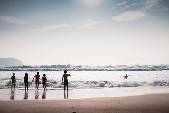 Five Child Playing in the Beach Five Child Playing in the Beach