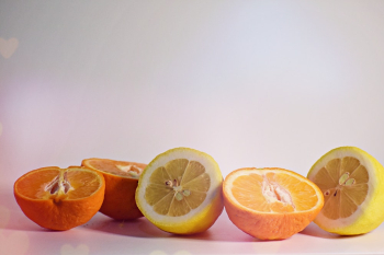 Five Sliced Yellow Lemons Five Sliced Yellow Lemons