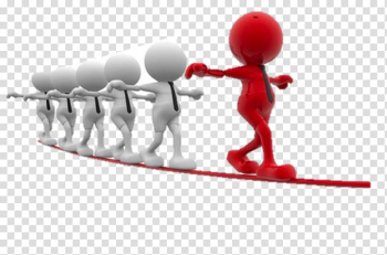 Five white and red human form illustration, Leadership style Team Leader , risk transparent background PNG clipart