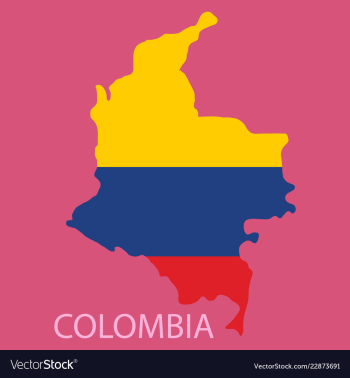 Flag-map of colombia vector image Flag-map of colombia vector image