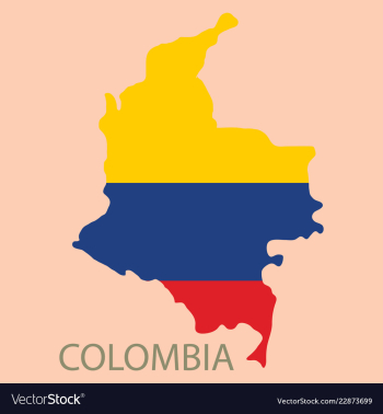 Flag-map of colombia vector image Flag-map of colombia vector image